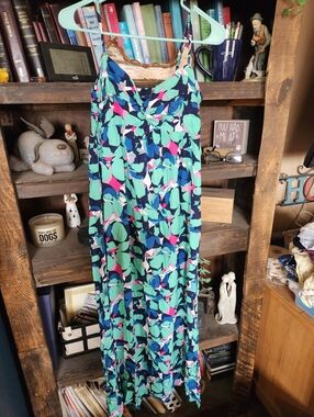 GAP Floral Maxi Dress in Navy, Teal & Pink